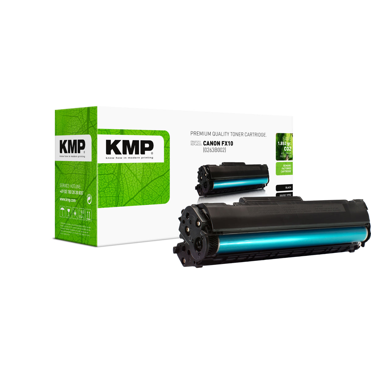 KMP Alternative für Canon FX10 Tonerpatrone grün mit schwarzer Kartusche für Canon FAX-L100 und FAX-L120