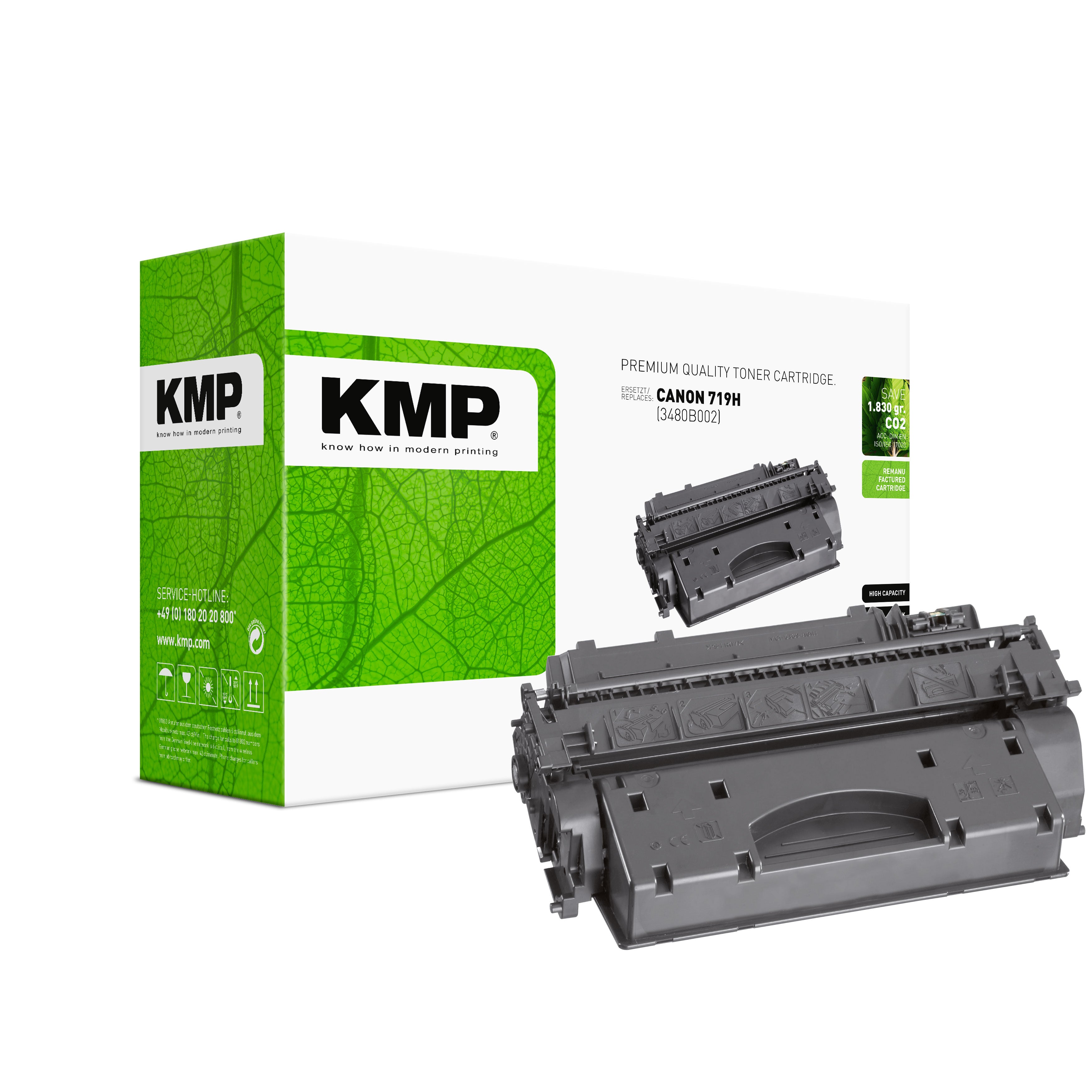 KMP Alternative für Canon 719H Toner-Ersatz in grünem Karton mit Laser-Drucker kompatibler Patrone