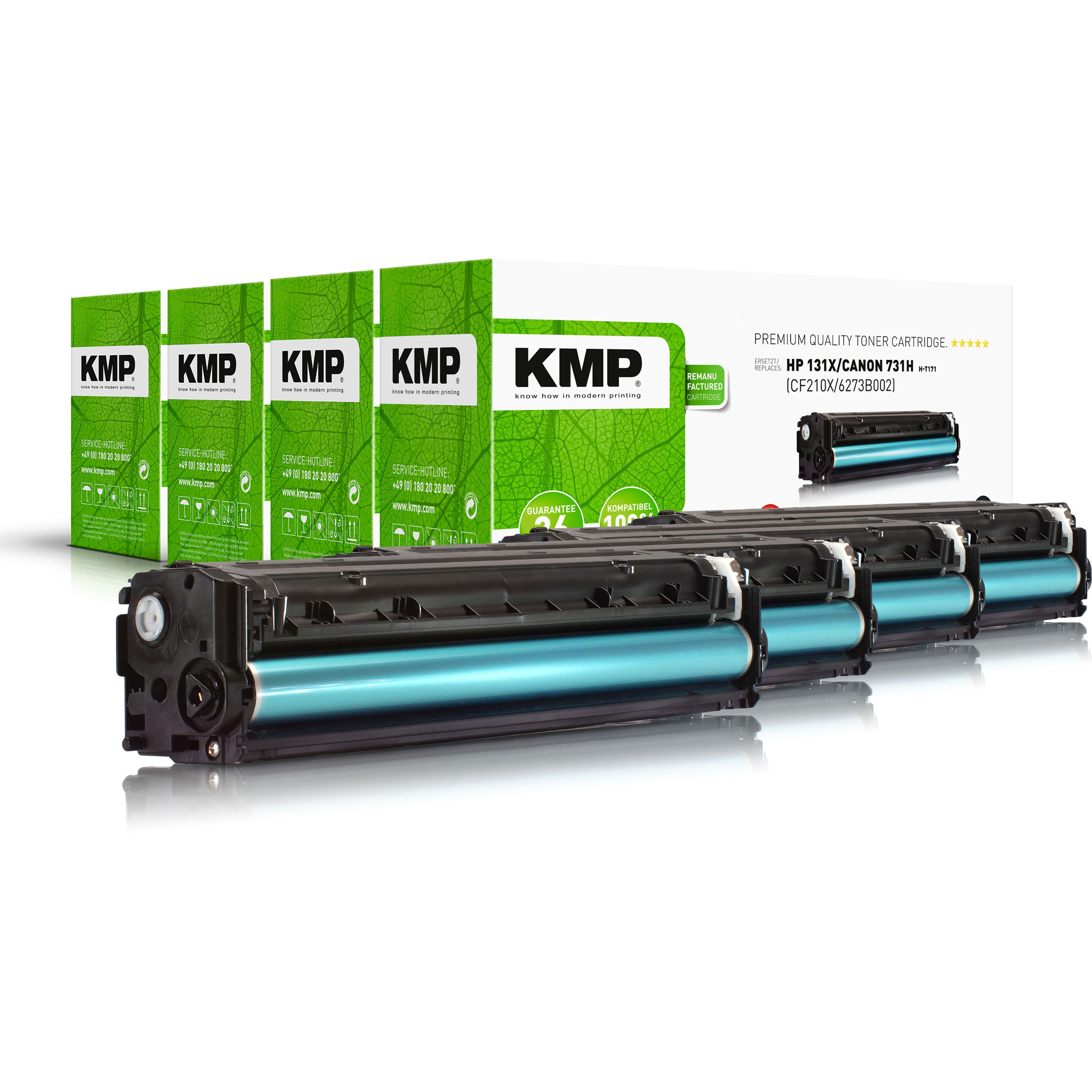 KMP Alternative für HP131X HP131A und Canon731H Tonerpatrone grün mit Elektronik-Drucker-Toner für LaserJet Pro