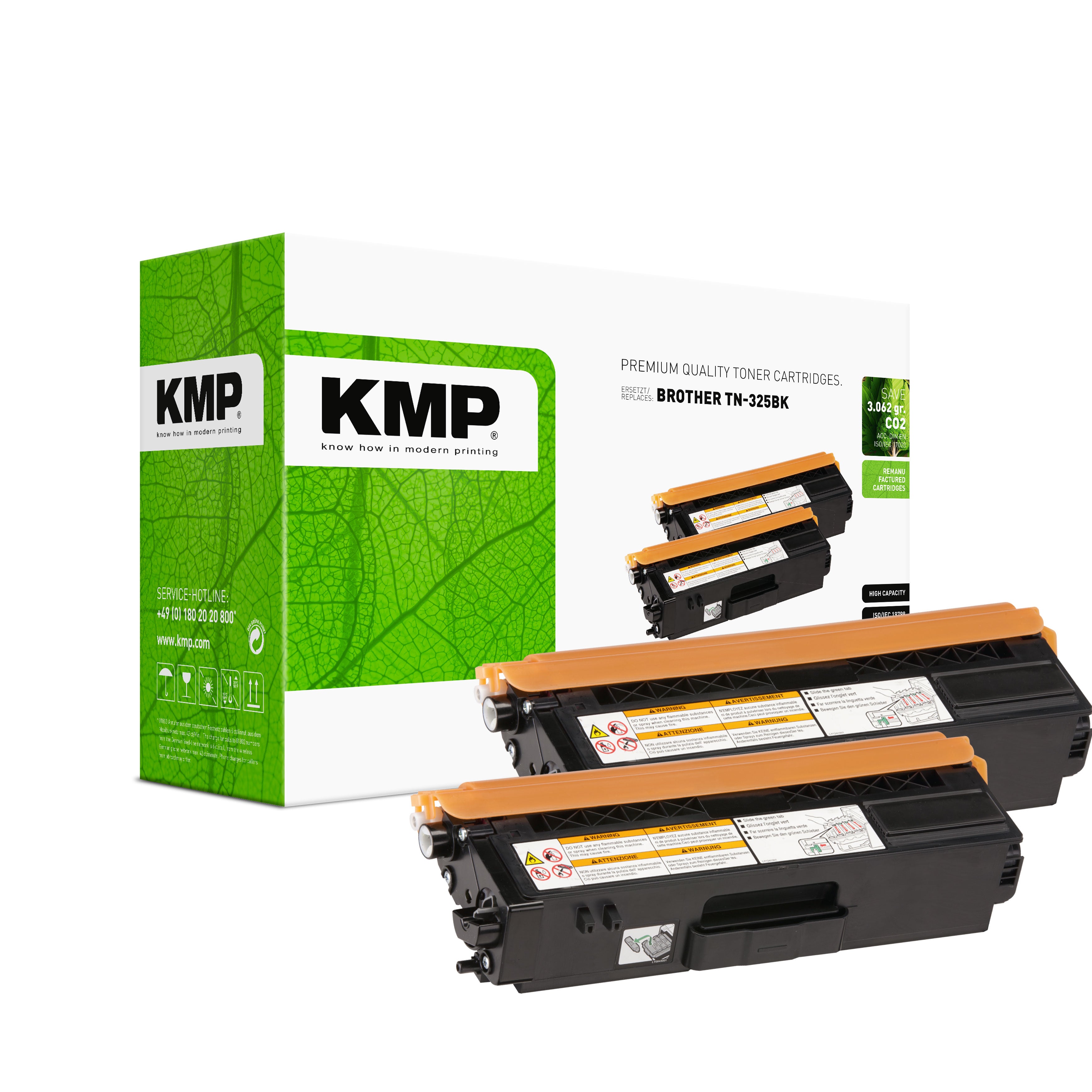 KMP Alternative für Brother 2x TN325BK Tonerpatronen schwarz für Laserdrucker, kompatibel mit Brother TN325BK