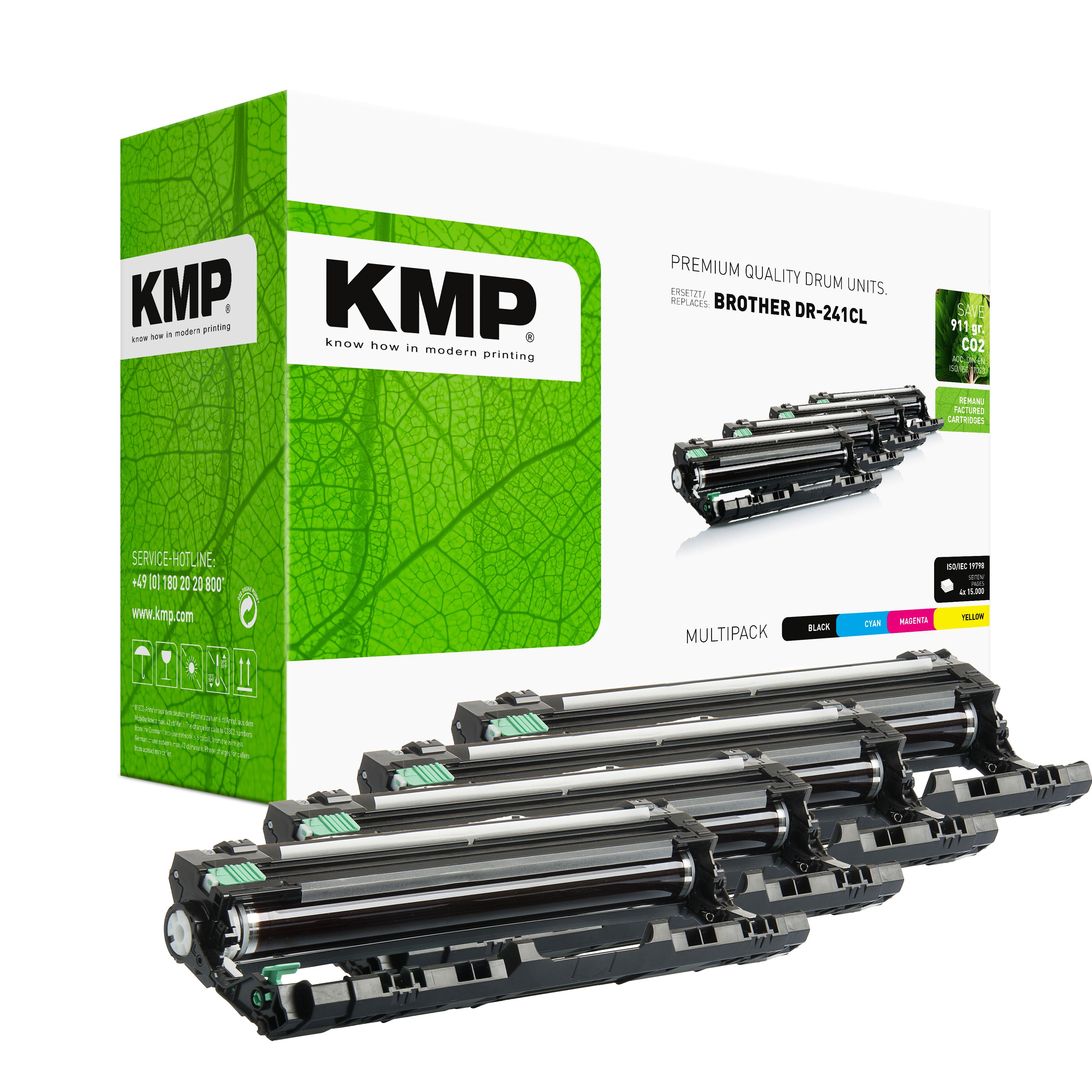 KMP Alternative für Brother DR241CL Tonerpatrone für Laserdrucker in grün mit Toner-Alternative