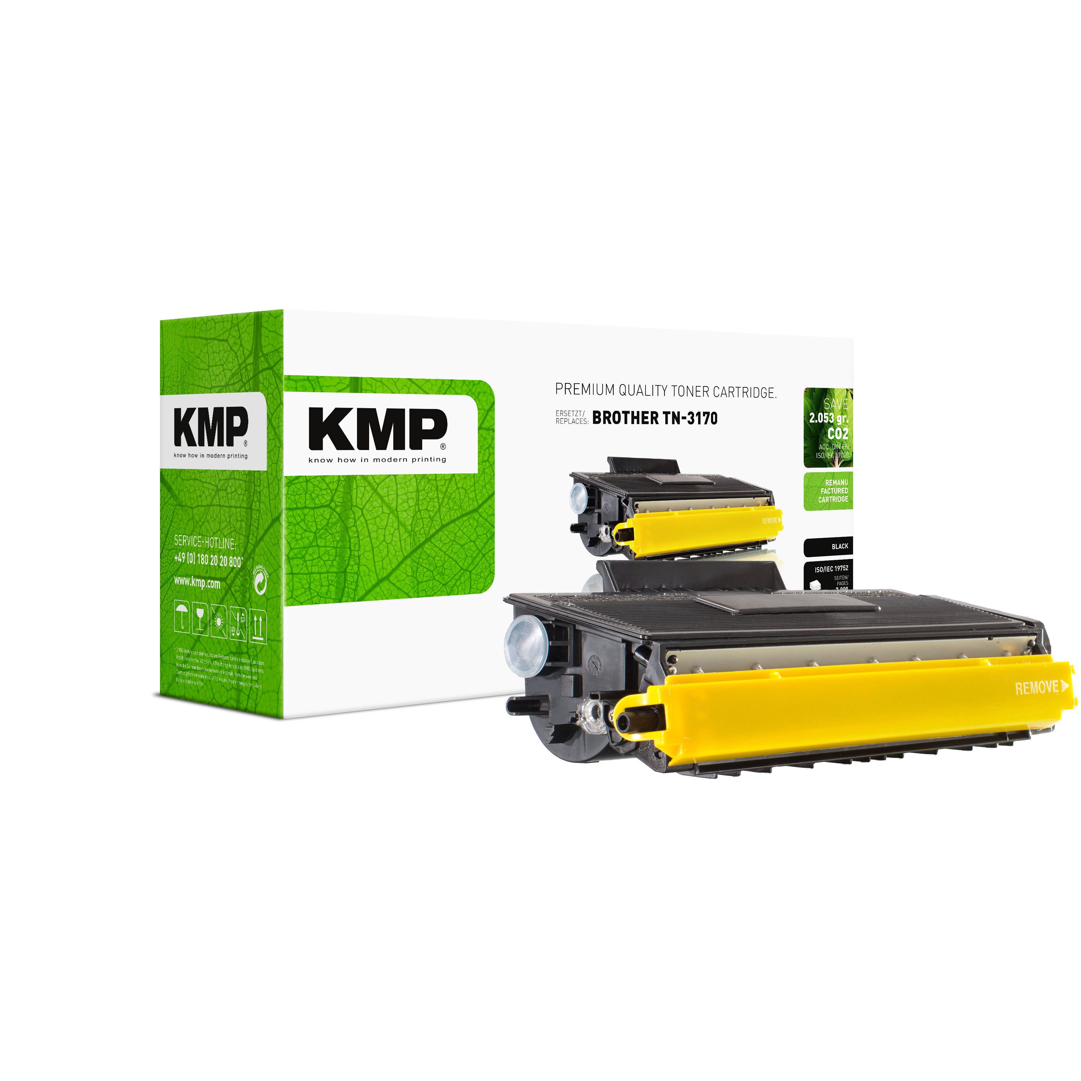 KMP Alternative für Brother TN3170 Toner für Laser Drucker in grün mit Toner-Alternative für Brother TN3170