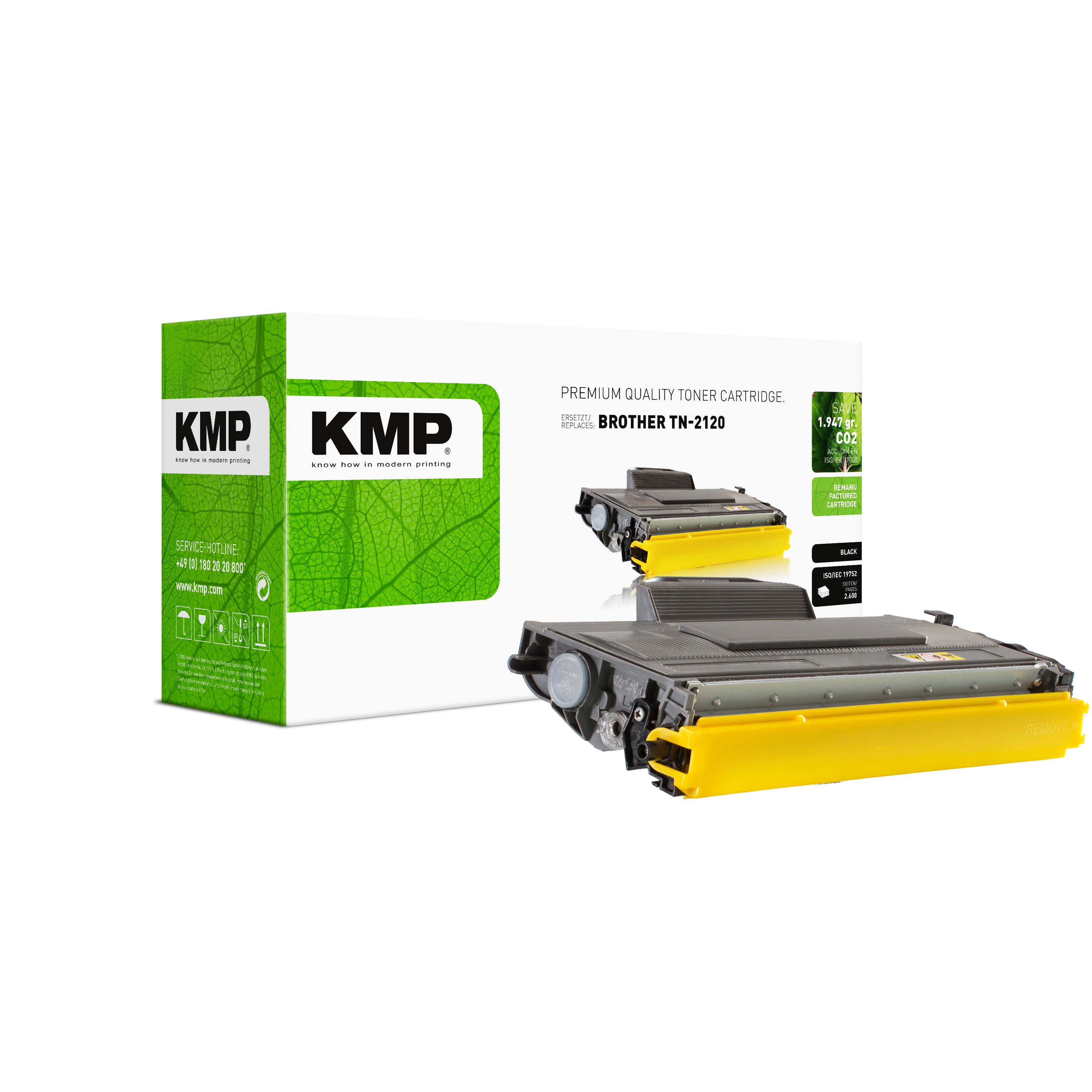 KMP Alternative für Brother TN2120406837 Toner für Laserdrucker grün mit kompatibler Brother HL Serie
