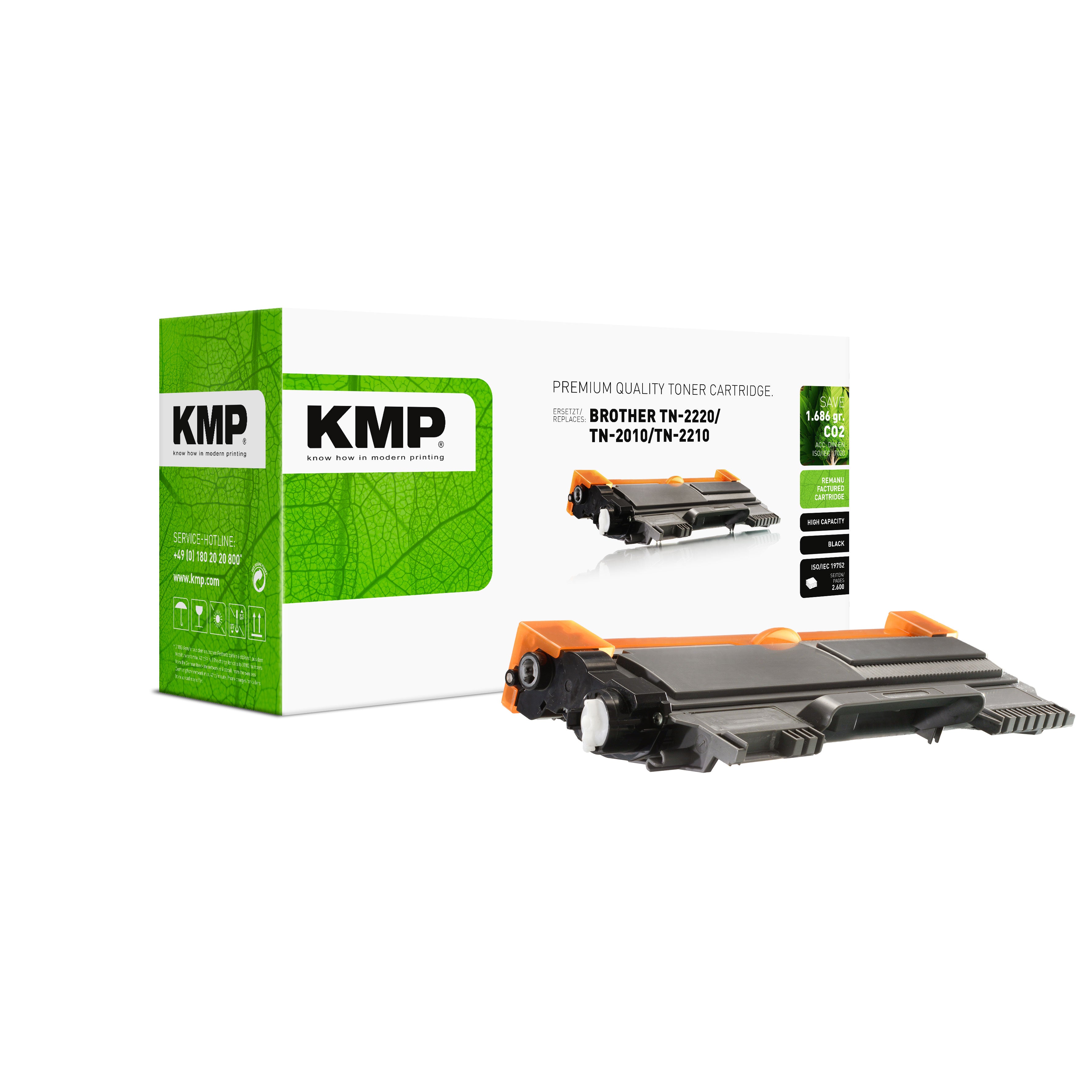 KMP Alternative für Brother TN2220 TN2010 TN2210 Tonerpatrone grün, kompatibles Drucker Verbrauchsmaterial