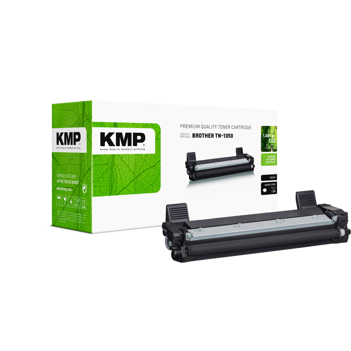 KMP Alternative für Brother TN1050 Toner für Laserdrucker grün mit Toner-Alternative für Brother TN1050