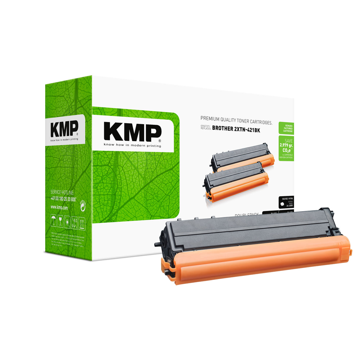 KMP Alternative für Brother 2xTN421BK