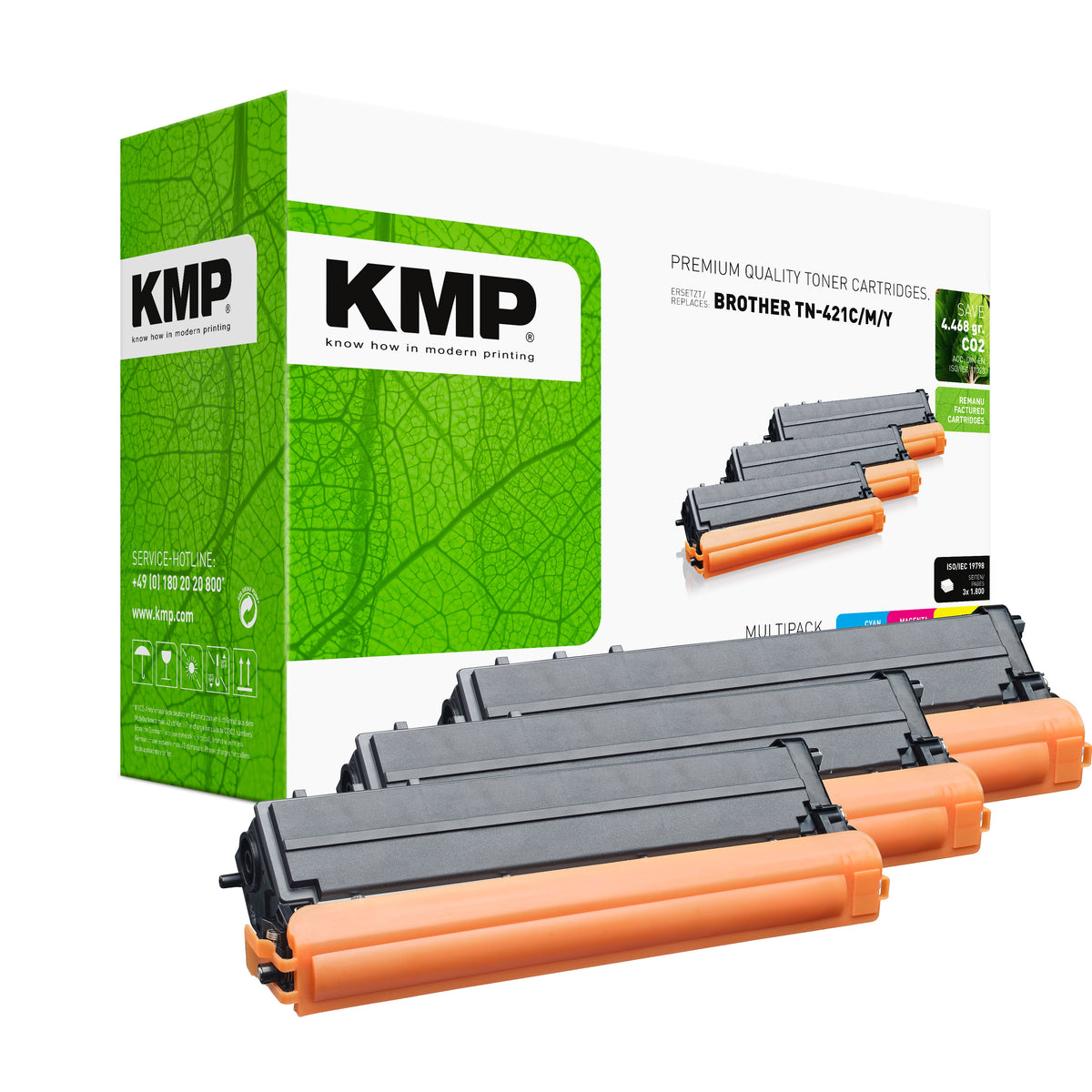 KMP Alternative für Brother TN421CMY Tonerpatrone für Brother, grün und schwarz, für DCP L8410CDW geeignet