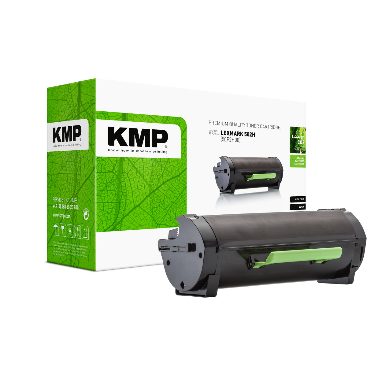 KMP Alternative für Lexmark 502H Toner für Lexmark, grün bedruckte Kartusche, für MS310D und MS410D