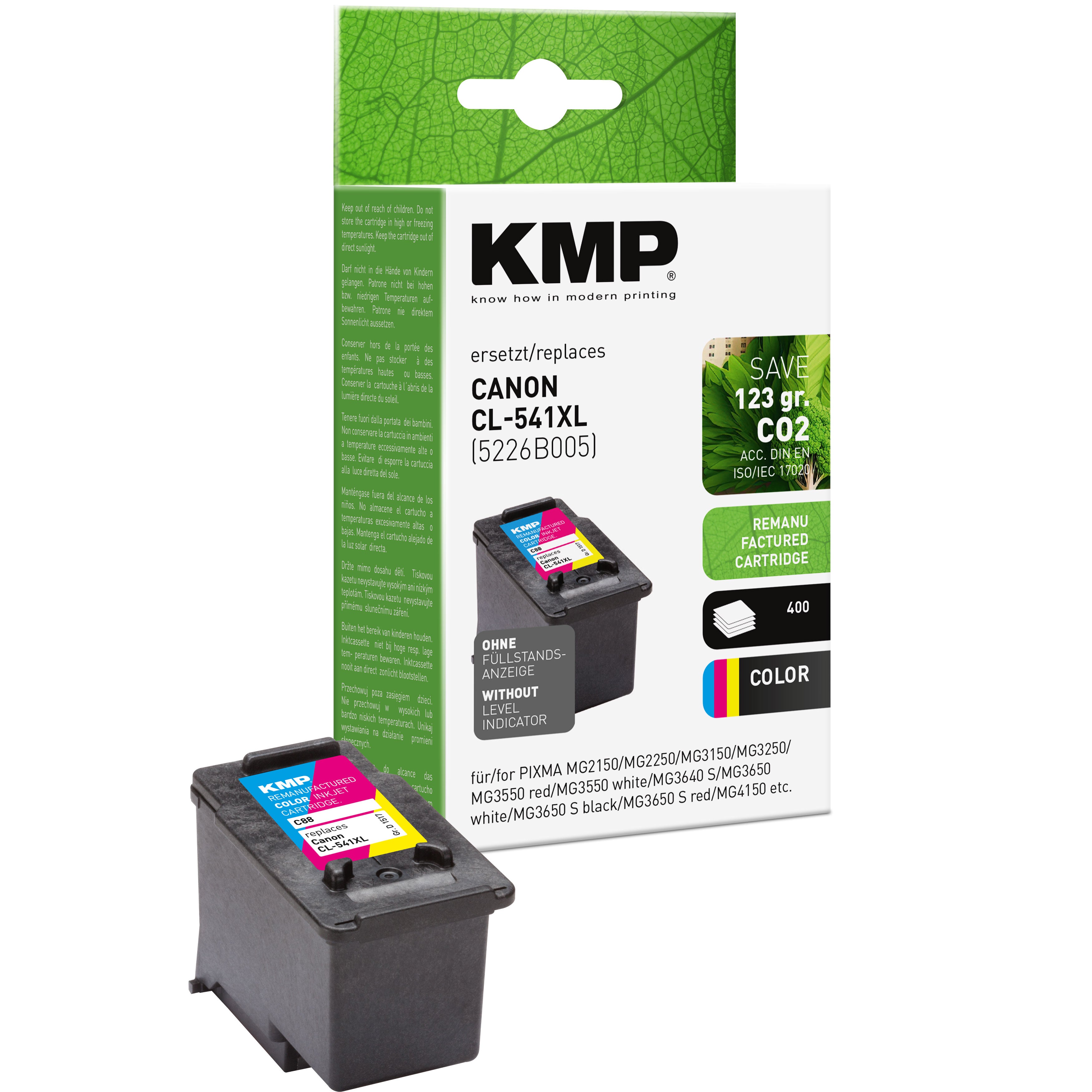 KMP Alternative für Canon CL541XL 5226B004 Druckerpatrone in schwarz mit Ersatzetikett