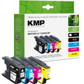 KMP Alternative für Brother LC1240VALBP Tintenpatronen als Alternative, mehrfarbig auf grünem Karton