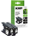 KMP Alternative für Brother LC1240BKBP2DR Tintenpatrone für Brother, schwarze Tinte, Doppelpack für Drucker-Verbrauchsmaterial