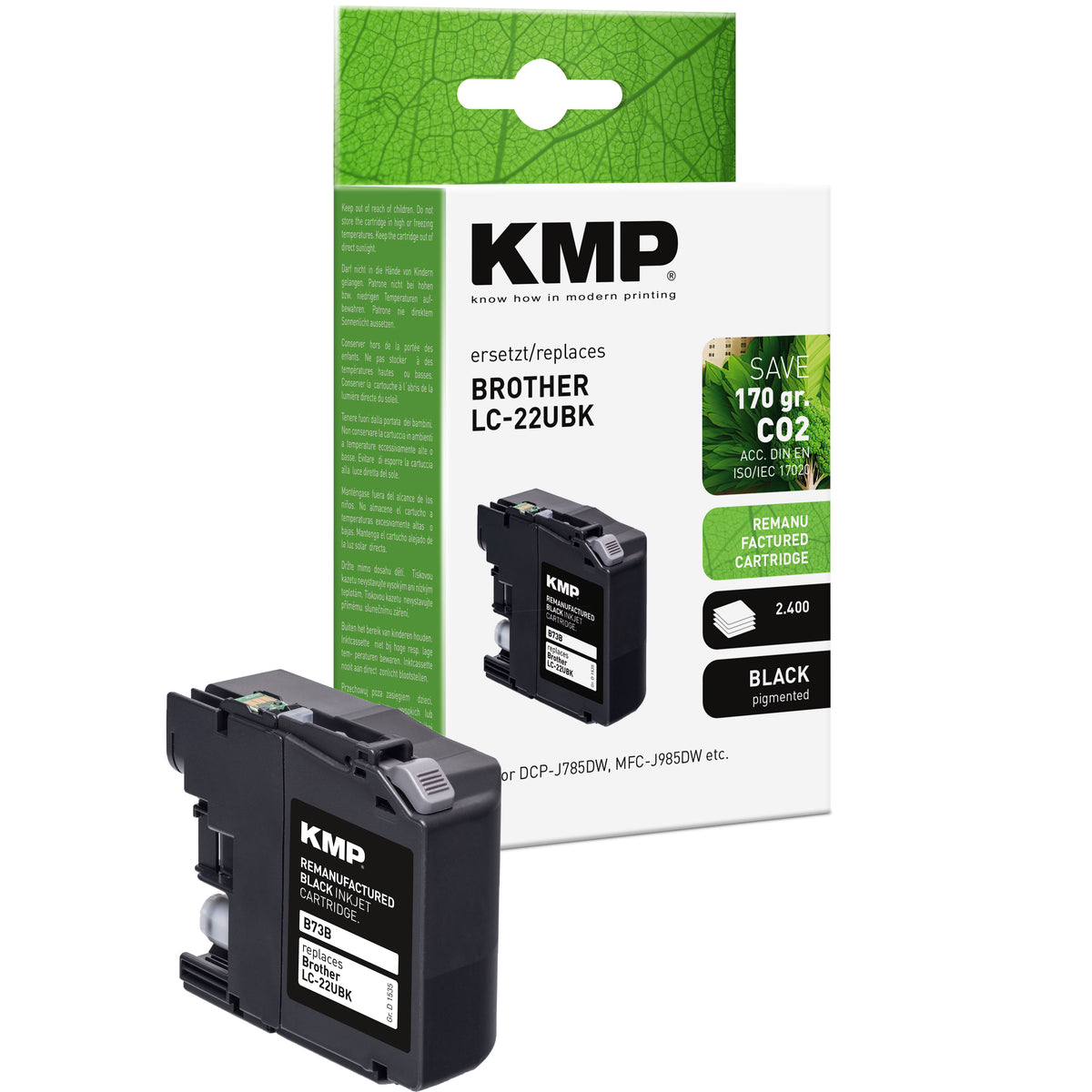 Brother DCP-J785DW, MFC-J985DW KMP Tintenpatrone schwarz mit pigmentierter Druckfarbe für Brother
