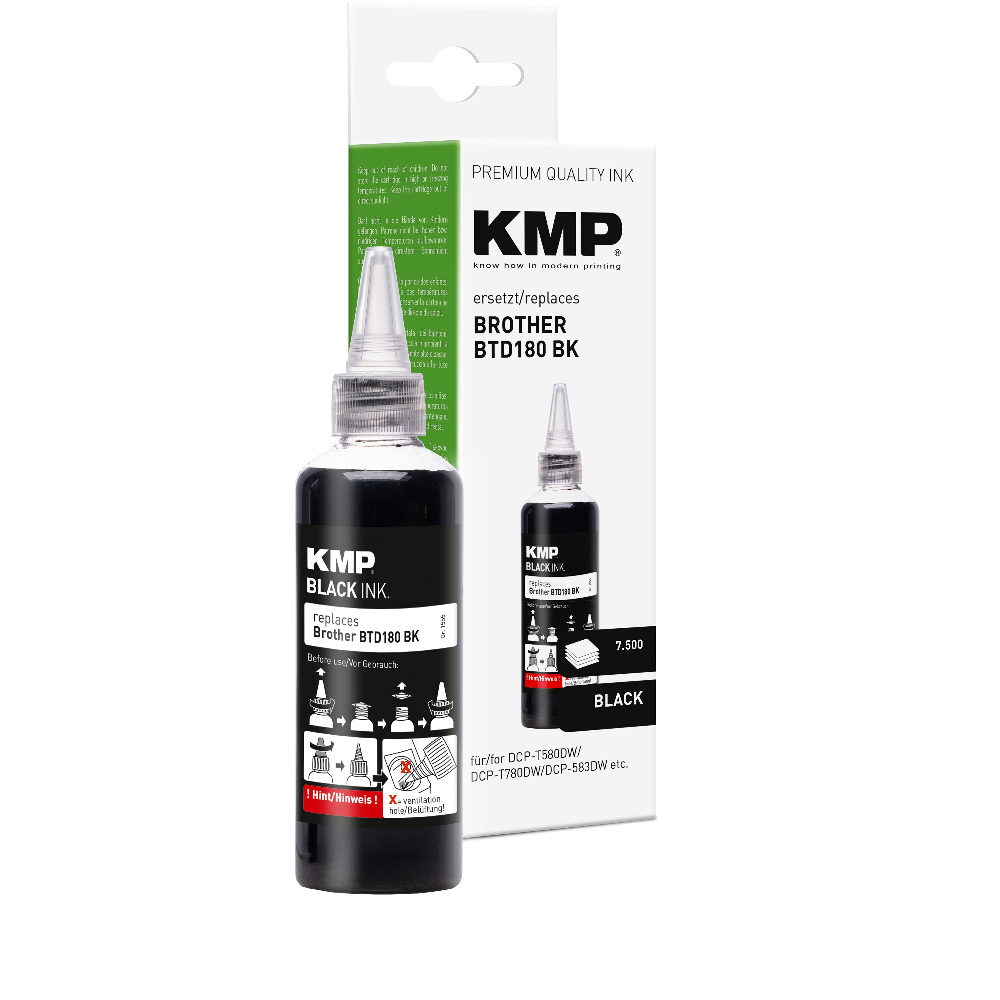 KMP Alternative für Brother BTD180BK Tonerpatrone für Brother DCP Multifunktionsdrucker, schwarze Tinte