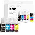 KMP Alternative für Canon GI50PGBK, GI50 C M Y, Druckerpatrone, Cyan Magenta Gelb in transparentem Mehrpack