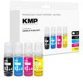 KMP Alternative für Canon GI55BK, C, M, Y Tintenkartuschen, pigmentiert, für Canon Maxify GX1050 und GX2051