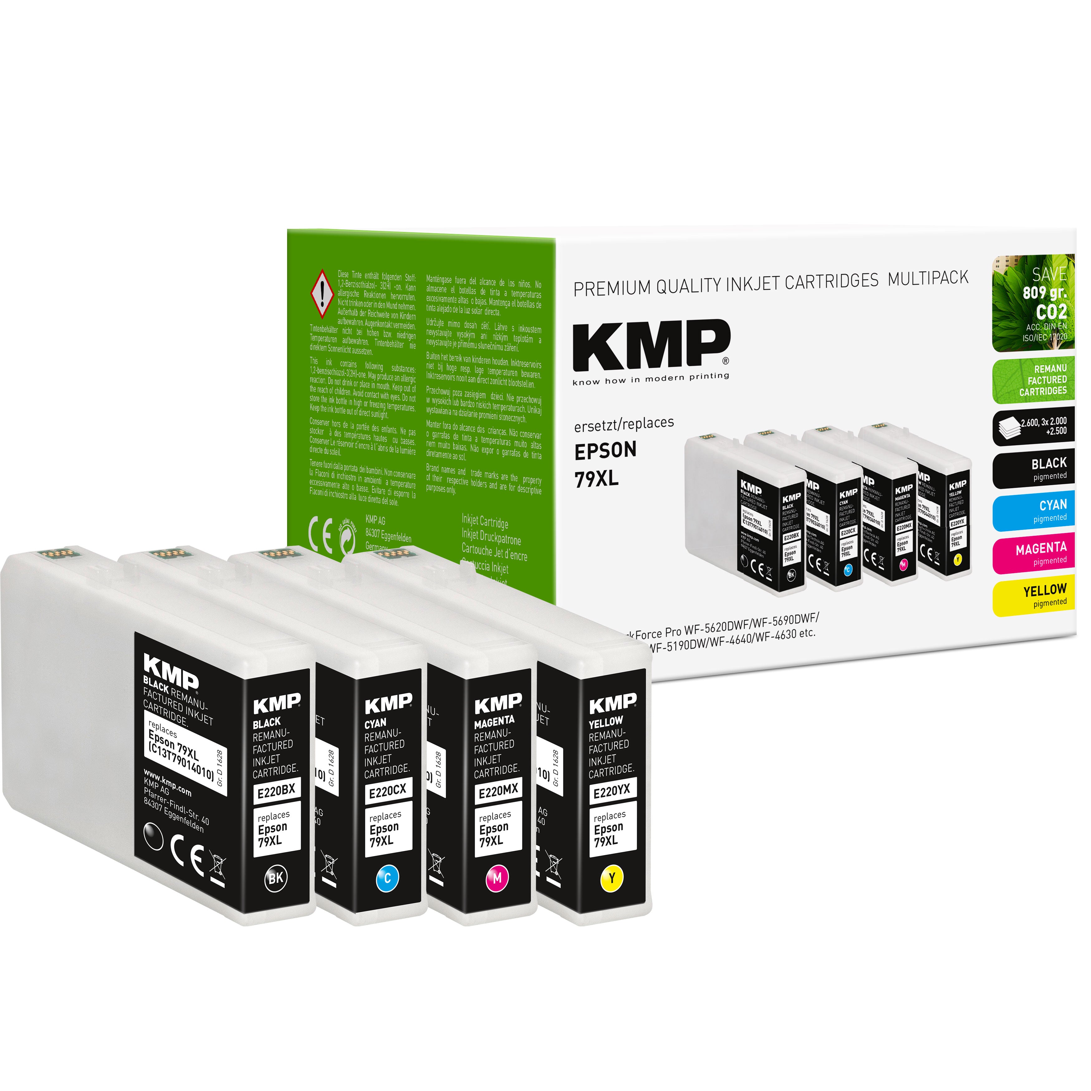KMP Alternative für Epson 79XL Druckerpatrone für Epson, kompatibel, in grünem Verpackungsdesign