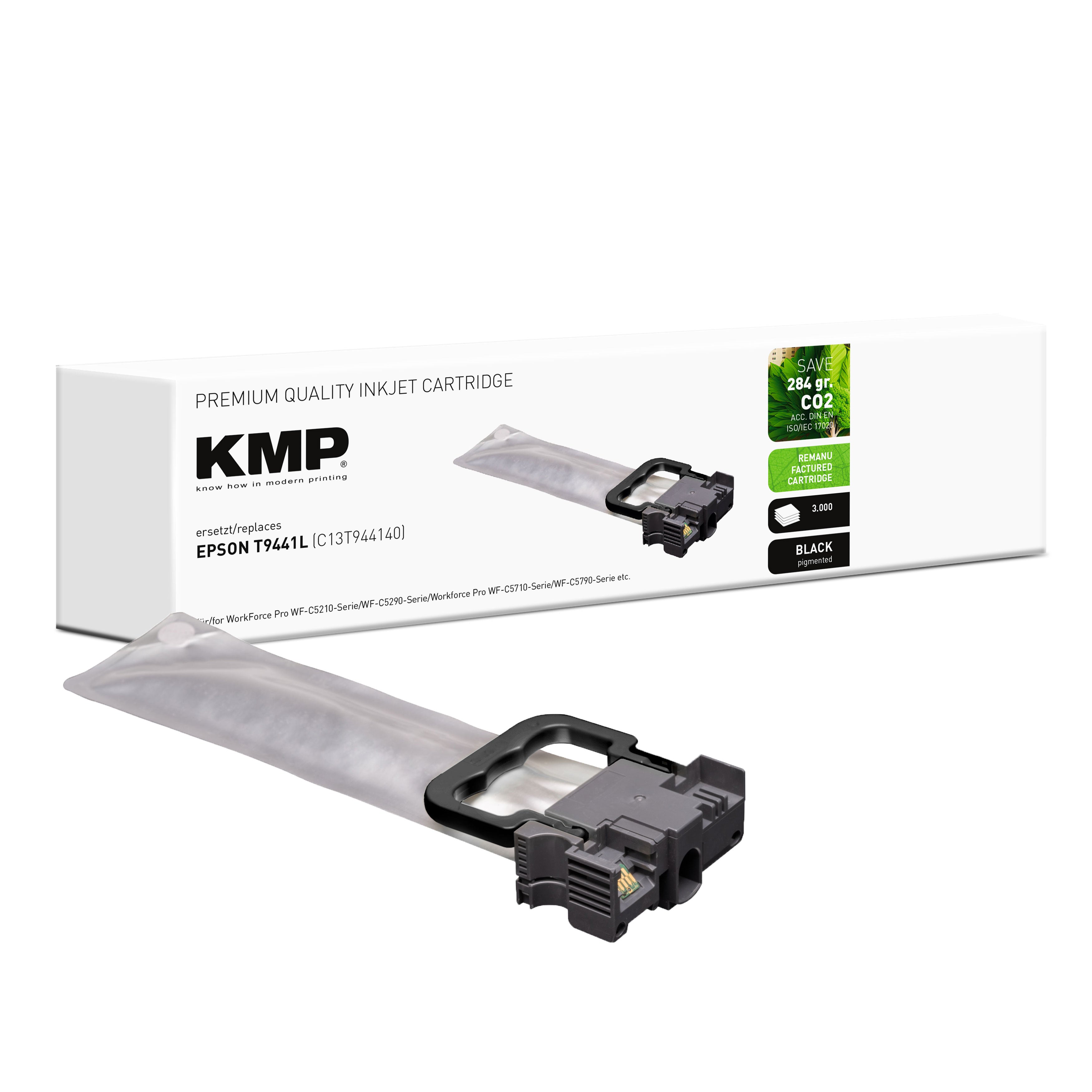 KMP Alternative für Epson T9441L C13T944140 Tintenpatrone schwarz pigmentiert für Epson WorkForce Pro WF-C5210