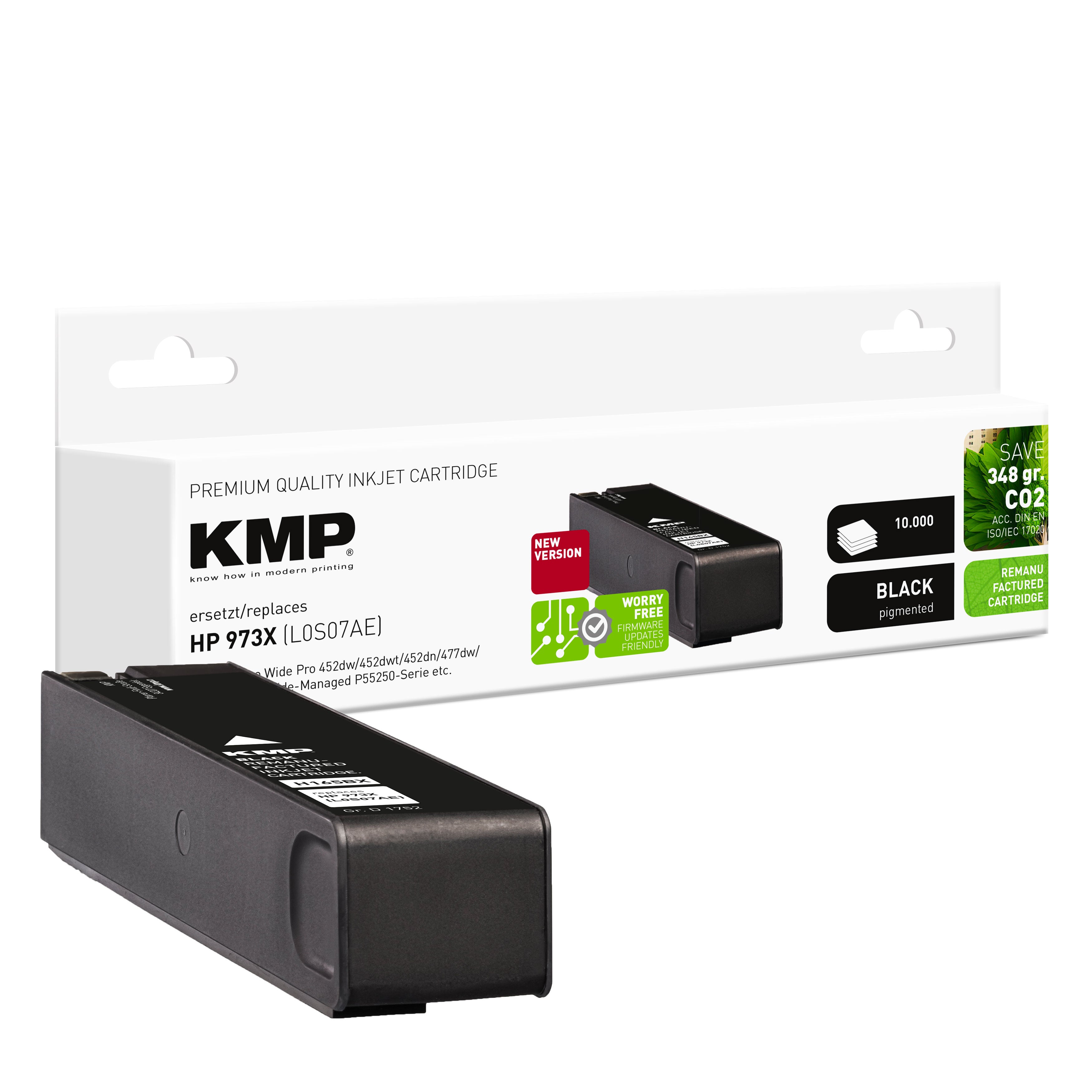 KMP Alternative für HP HP973X L0S07AE Tonerpatrone für HP, schwarz, kompatibel für PageWide Pro 452dw