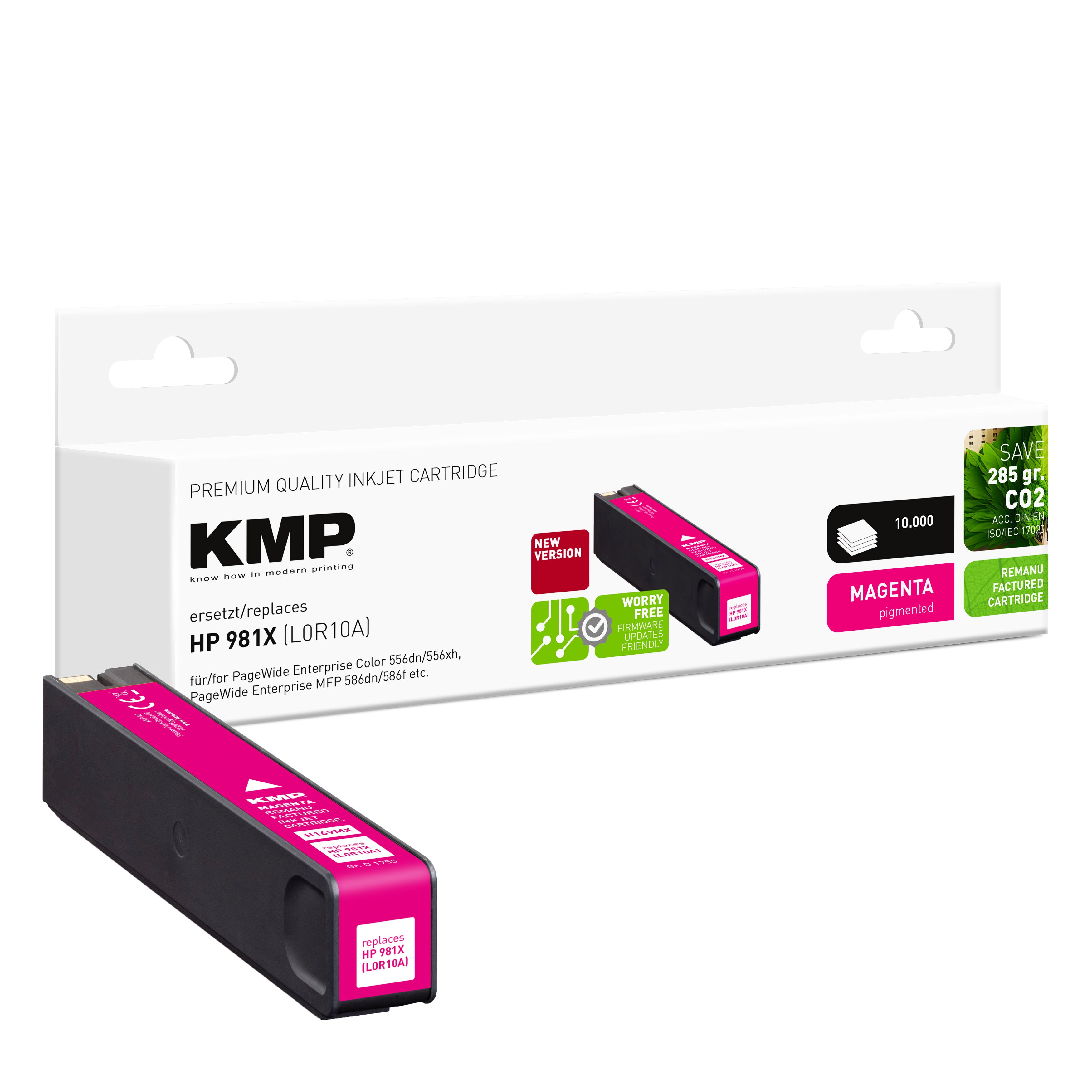 KMP Alternative für HP HP981X L0R10A Toner Alternative für HP PageWide, magenta, mit Kartusche