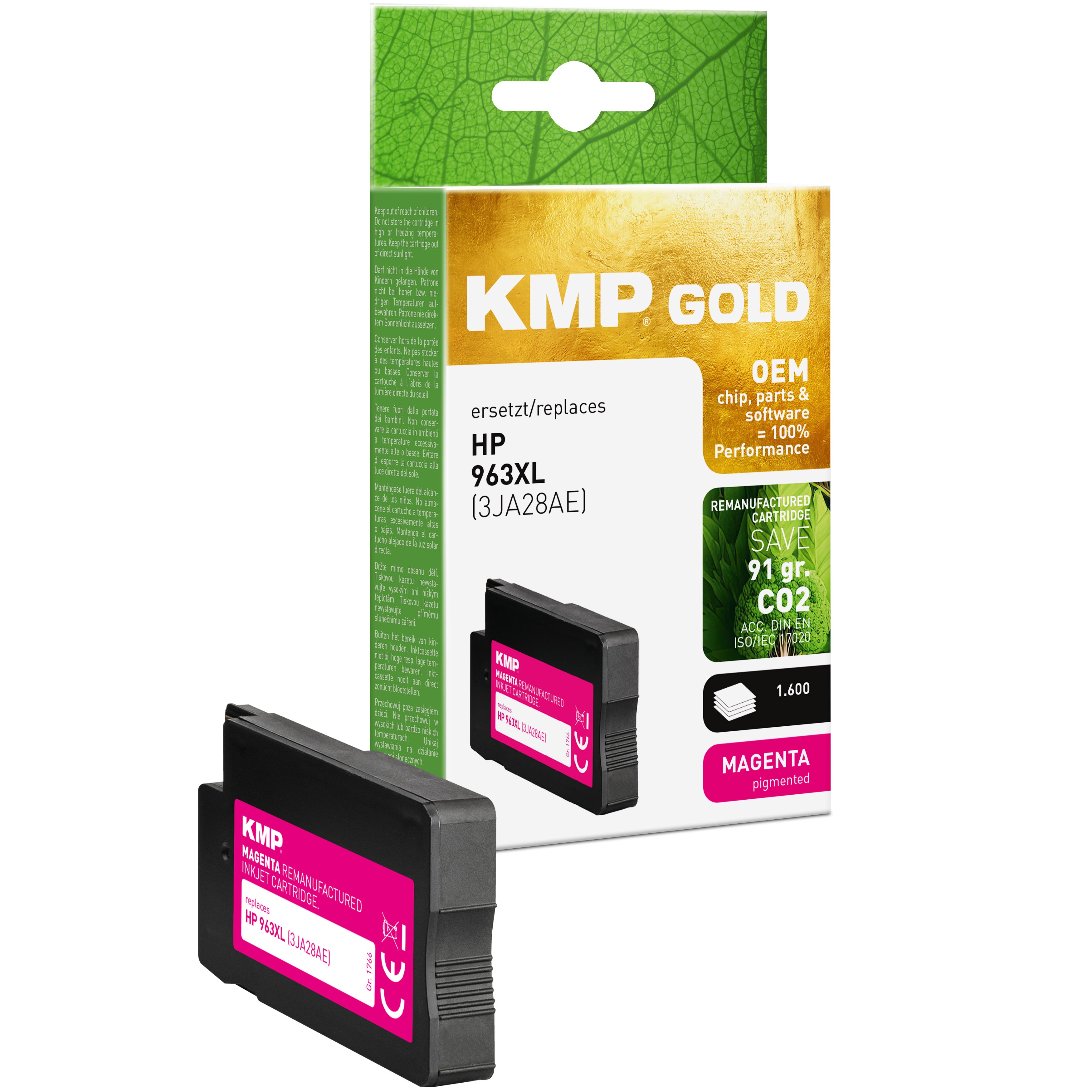 KMP Alternative für HP HP963XL 3JA28AE Tintenpatrone für HP OfficeJet Pro, magenta, mit Chip