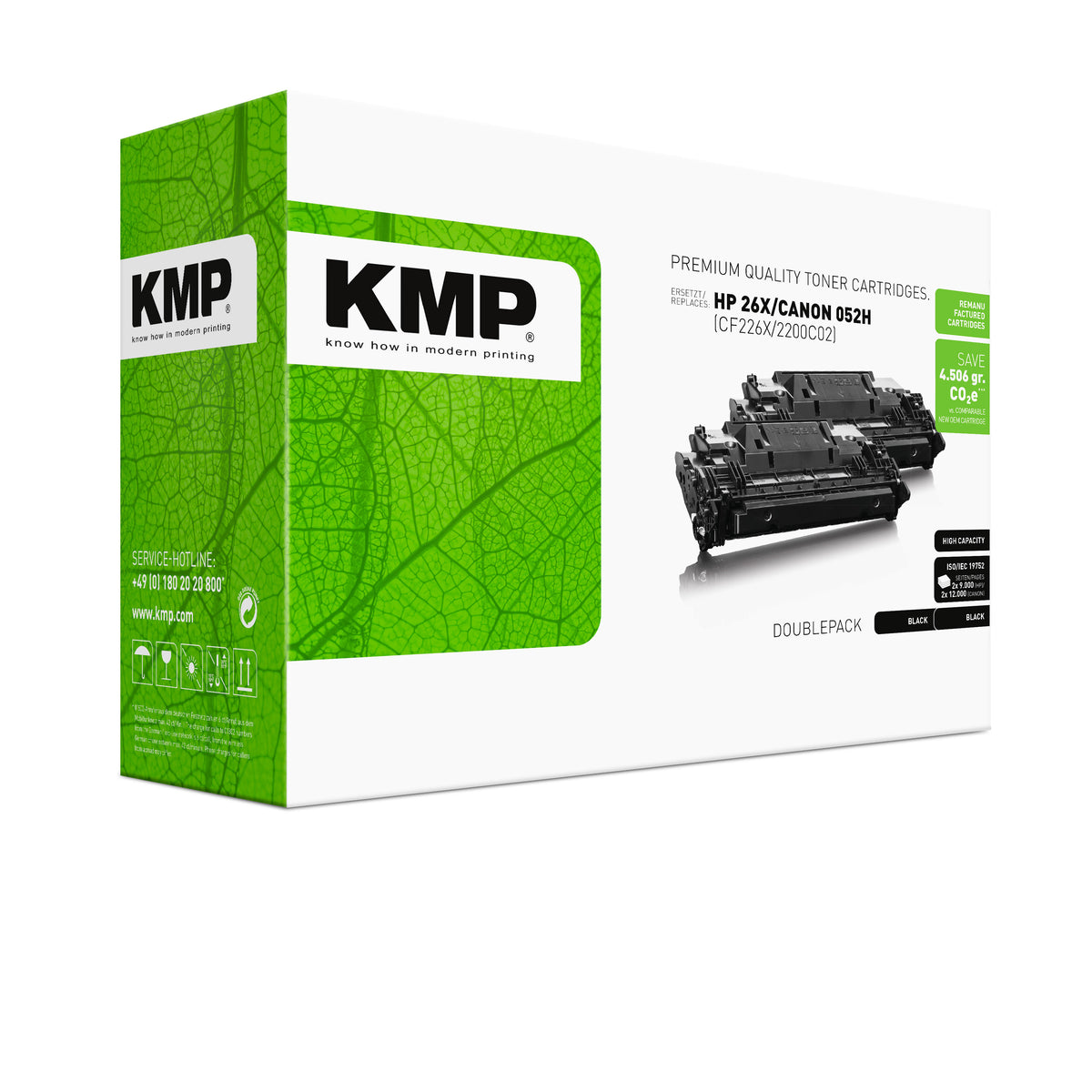 KMP Alternative für HP HP26X (CF226XD) Canon 052H (2200C02)
