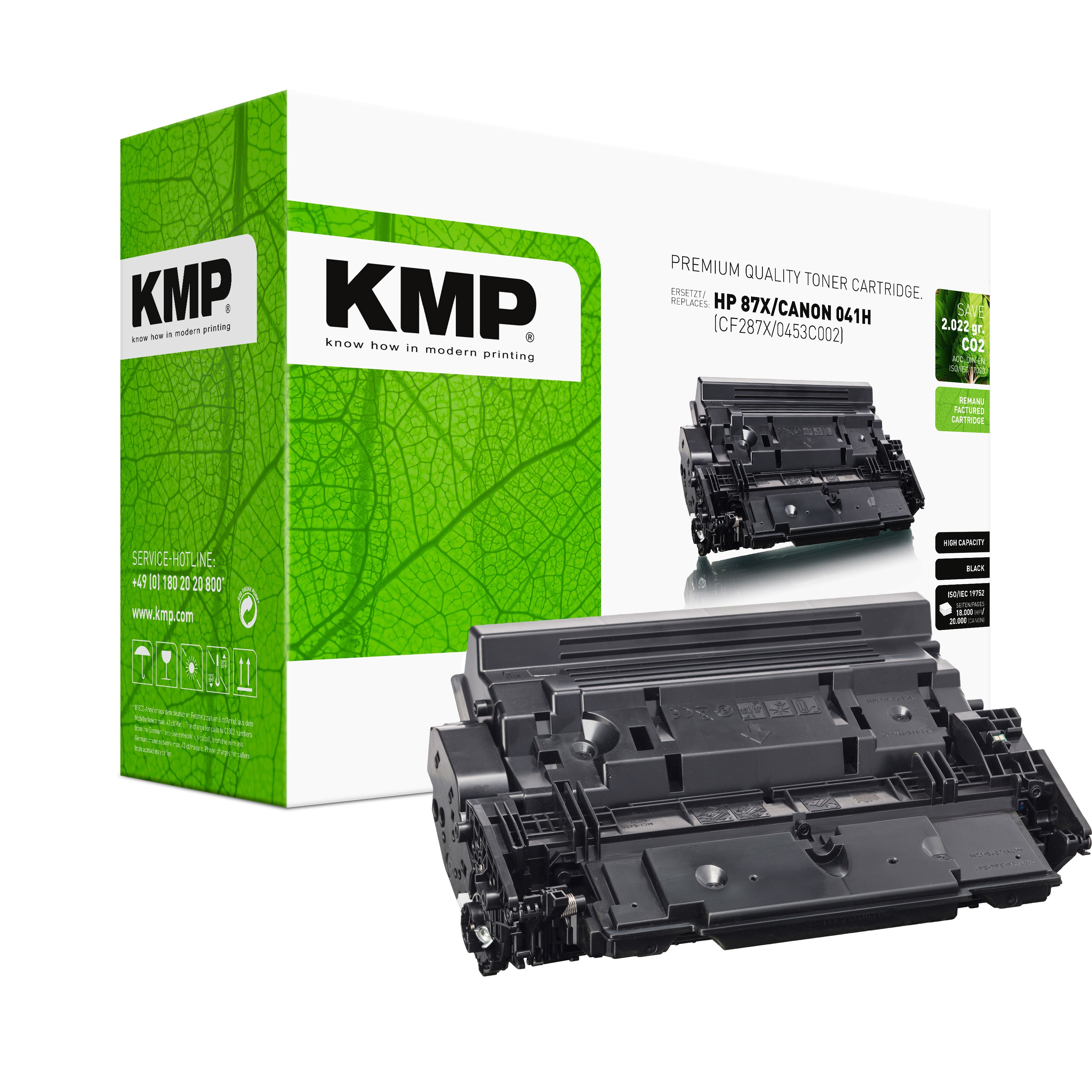 KMP Alternative für HP HP87X, Canon 041H Tonerpatrone, grün und schwarz, kompatibel mit HP LaserJet Enterprise
