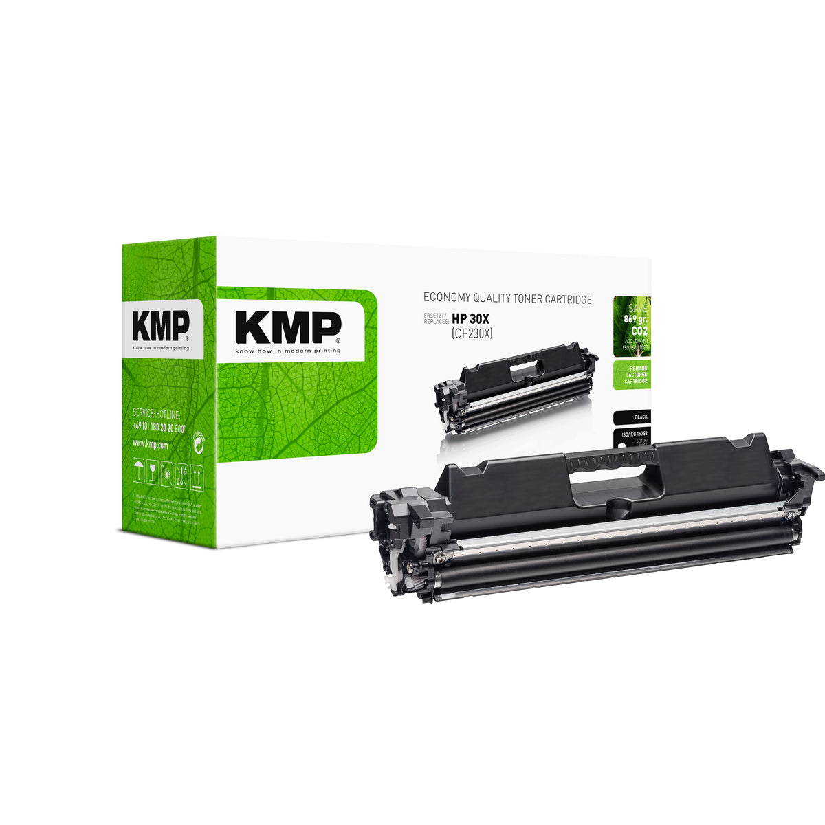 KMP Alternative für HP HP30X CF230X ECO Tonerpatrone in grün-schwarzem Design für HP LaserJet Pro