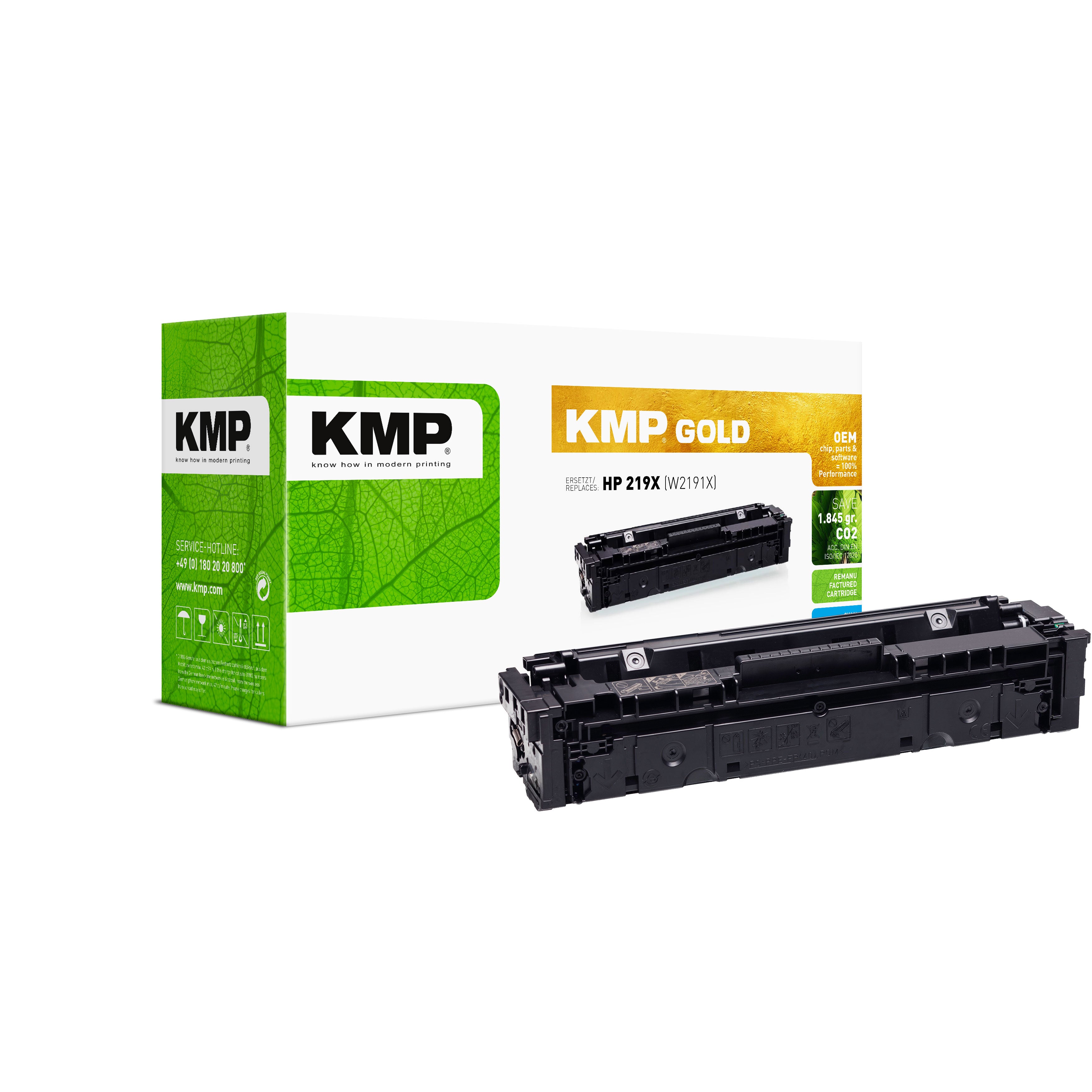 KMP Alternative für Brother HP219X W2191X Tonerpatrone grün mit kompatiblem Ersatztoner für HP Color LaserJet Pro 3202