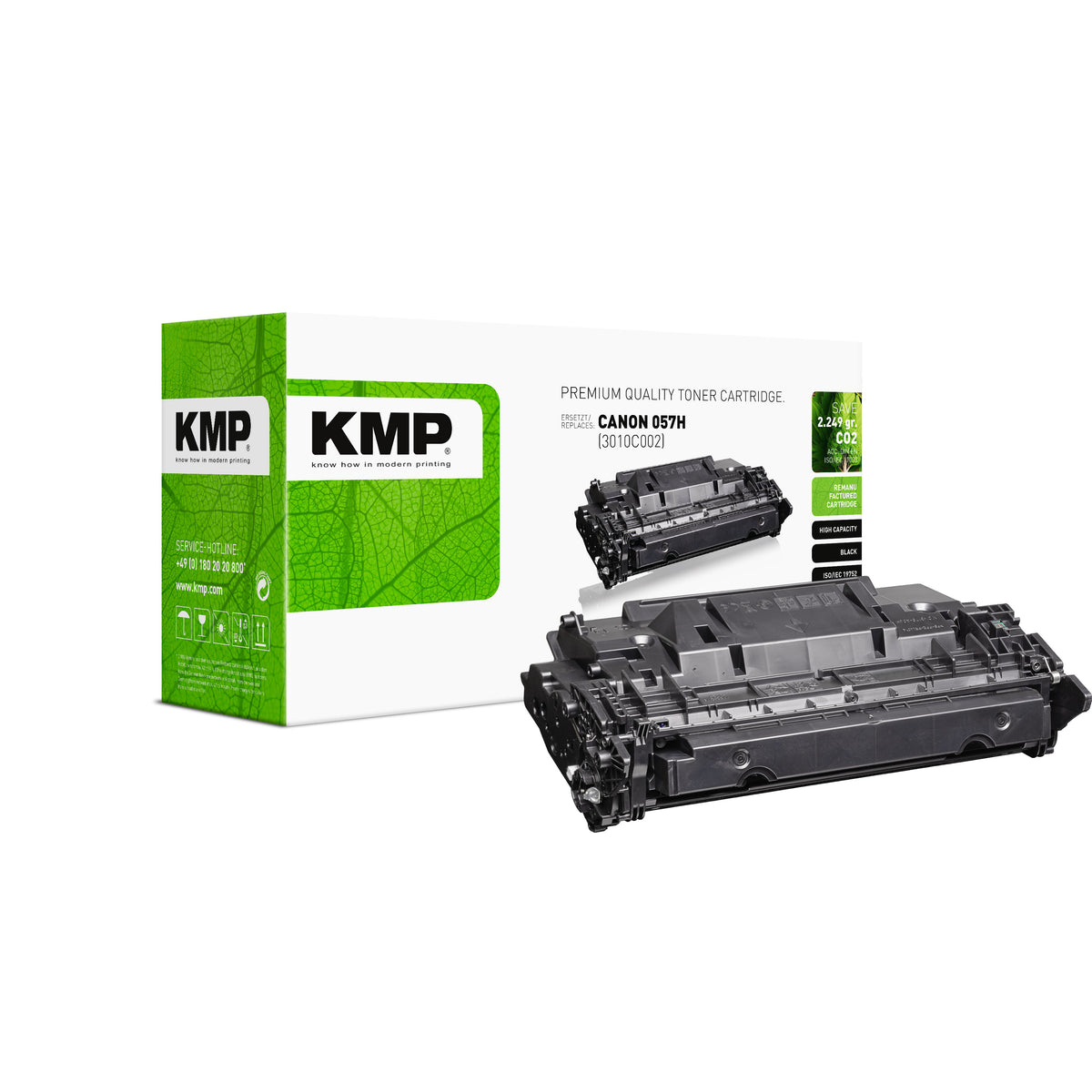KMP Alternative für Canon 057H 3010C002 Tonerpatrone grün mit Toner-Alternative für Canon i SENSYS