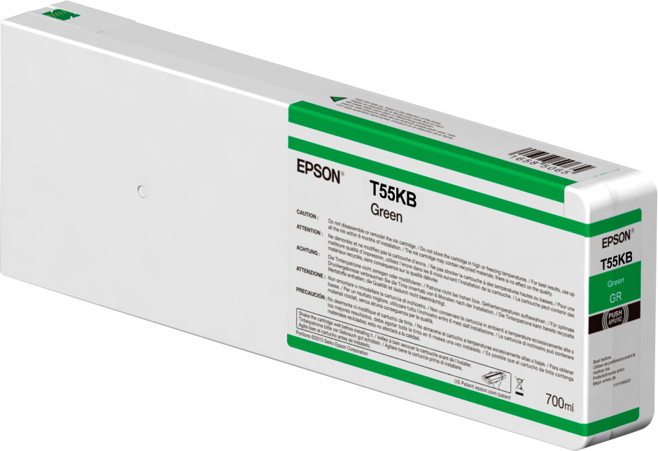 EPSON Tinte grün 700ml SC P7000 und P9000 C13T55KB00 von Epson, original grünfarbige Tintenflasche