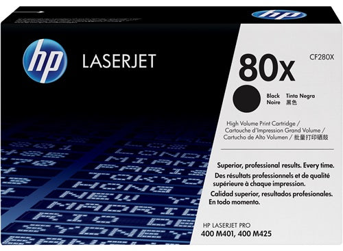 HP Toner CF280X 80X schwarz LaserJet Tonerpatrone mit hoher Ergiebigkeit, schwarz auf Karton verpackt