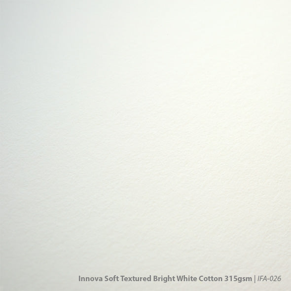 Innova IFA26 Soft Textured Cotton BW 315 A4 25 Blatt, weißes Baumwollpapier mit weicher Textur