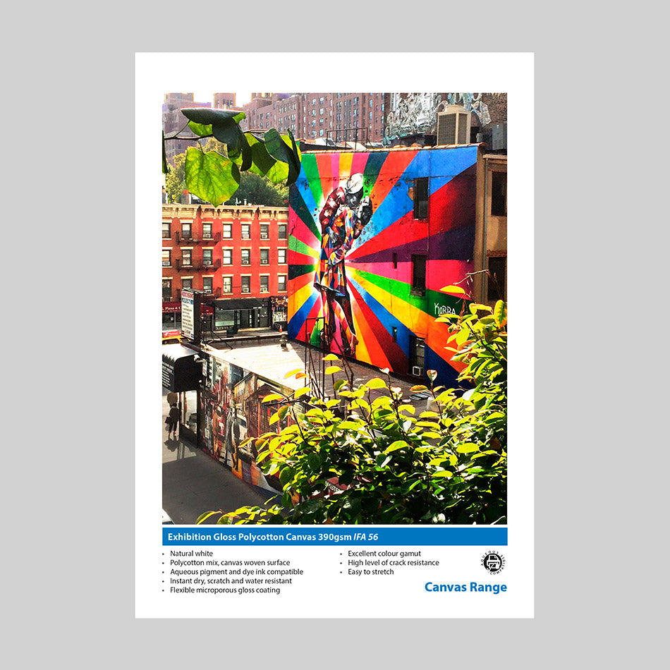 I F A56 Exhibition Gloss PolyCotton Canvas 390 17 Zoll 15 Meter Rolle von Innova mit Glanzbeschichtung