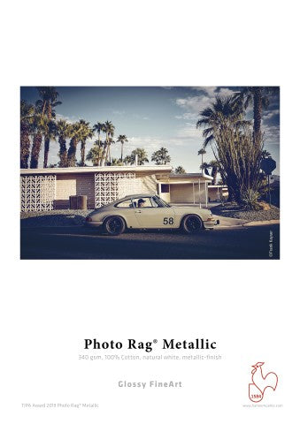 Photo Rag® Metallic 100% Baumwolle, naturweiss, hochglaenzendes Metallic-Finish DIN A3+ 340gsm 25 Blatt