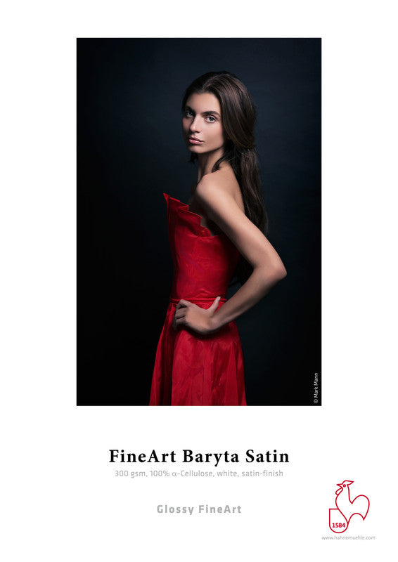 FineArt Baryta Satin 300 gsm von Hahnemühle FineArt Fotopapier mit satinierter Oberfläche, weiß und glänzend