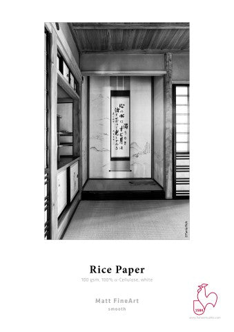 Rice Paper 100gsm von Hahnemühle Reispapier Druckrolle aus weißem 100 Prozent alpha Cellulose für 3 Zoll