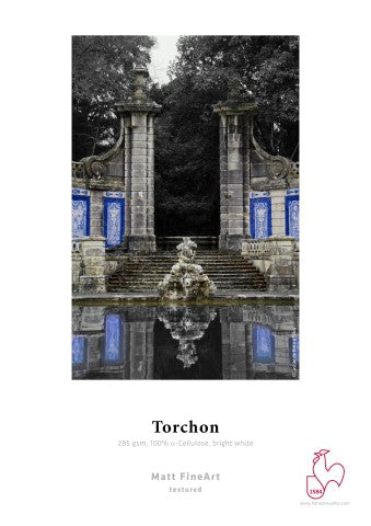 Torchon 100 % TCF-Zellstoff, hellweiss, grobe Struktur 0,432x12m 285gsm 1 Rolle 3 Zoll