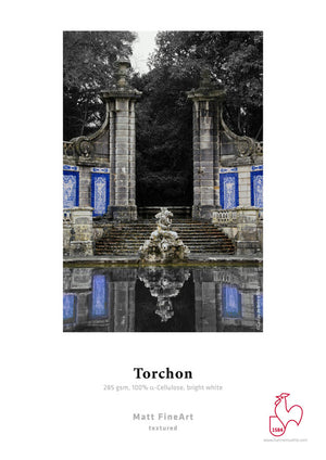 Torchon 100 % TCF-Zellstoff, hellweiß, grobe Struktur 0,432x12m 285gsm 1 Rolle 3 Zoll