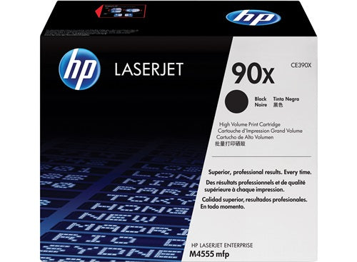 HP Toner CE390X 90X HY Schwarz Laserjet Tonerkartusche mit Kunststoffgehäuse und schwarzem Toner