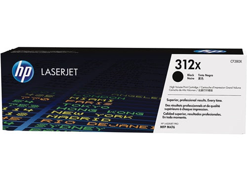 HP Toner CF380X 312X schwarz für LaserJet Tonerkartusche mit 312X Aufdruck auf der Verpackung
