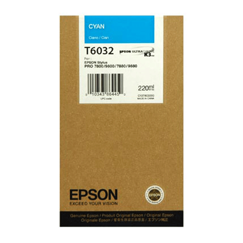 Epson Tinte 7800/ 7880/ 9800/ 9880 UCK3 Cyan 220ml C13T603200-Copy