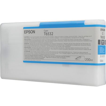 Epson Tinte Cyan 200 ml SP 4900 C13T653200, Flüssigtinte in Flasche mit klarer Etikettierung